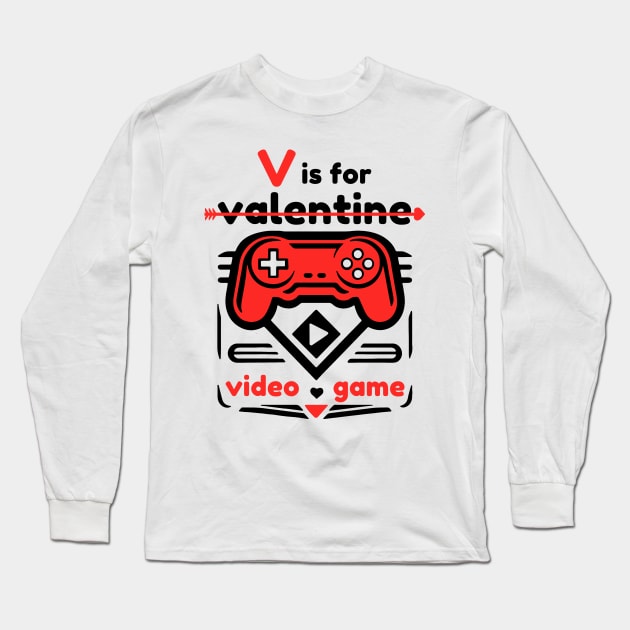 V Is For Video Game Long Sleeve T-Shirt by Etopix